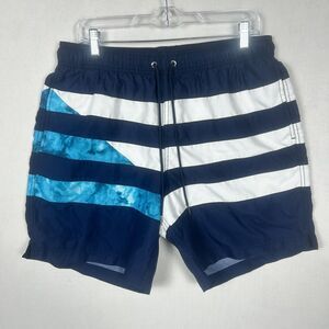 Land's End Men's Blue Striped Swim Trunks Board Shorts Size Large 36-38 Pool L